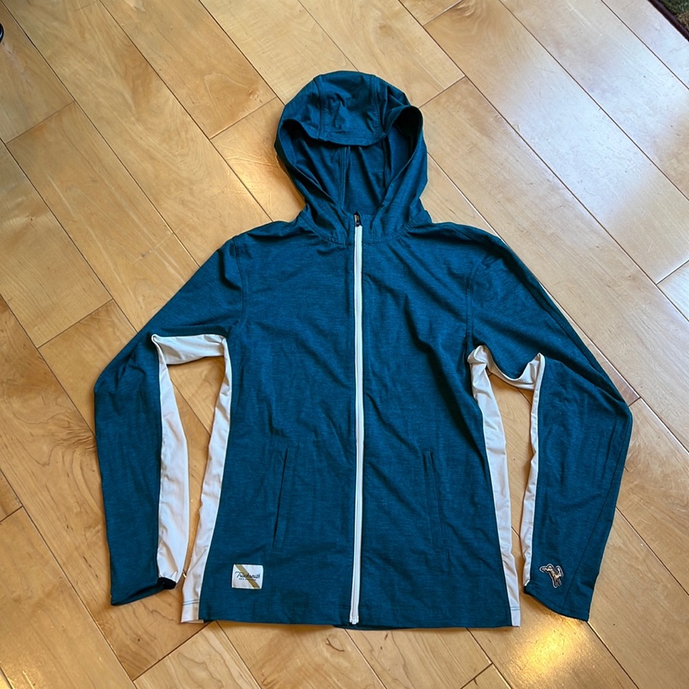 Tracksmith Session jacket with hood